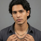 Men's Gold Plated Stainless Steel Rectangle Link Chain