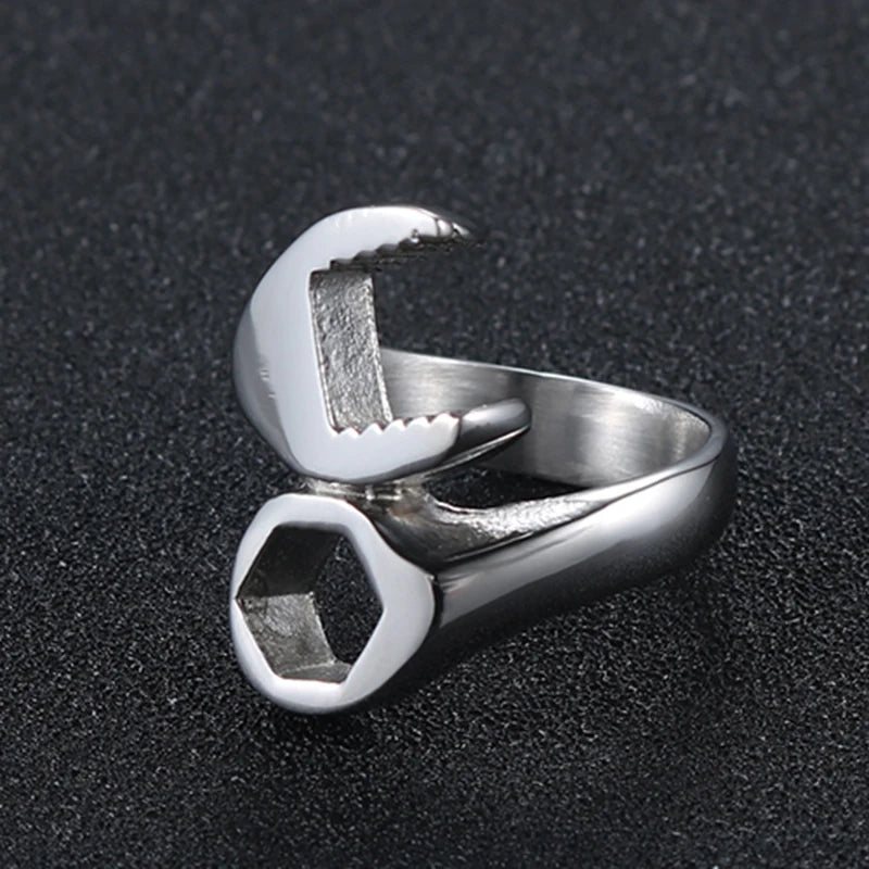 Gold Spanner Tool Ring