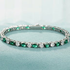 Two-Tone Oval Round Cubic Zirconia Tennis Bracelet
