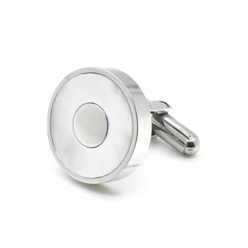 Silver-Tone Mother-of-pearl Cufflinks
