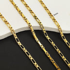 Polished Gold Tone Rectangular Link Chain Necklace
