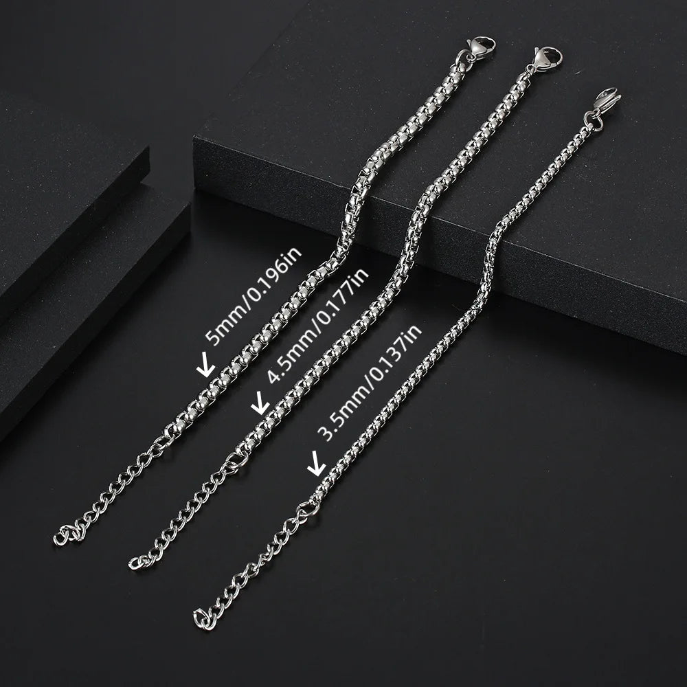 Silver-Tone Box Link Bracelet