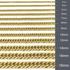 Men's Polished Cuban Link Gold Chain Necklace