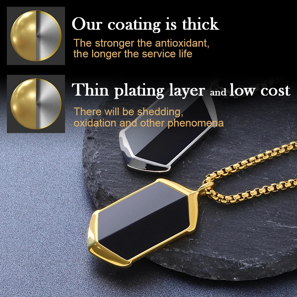 Gold Hexagon Agate Necklace