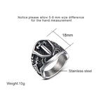 Men's Vintage Stainless Steel Knight Shield Sword Ring