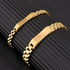 Gold Tone Stainless Steel Watch Band Bracelet Set
