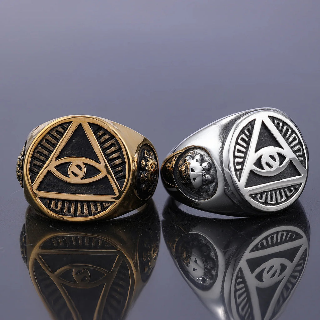 Stainless Steel Pyramid Eye Ring