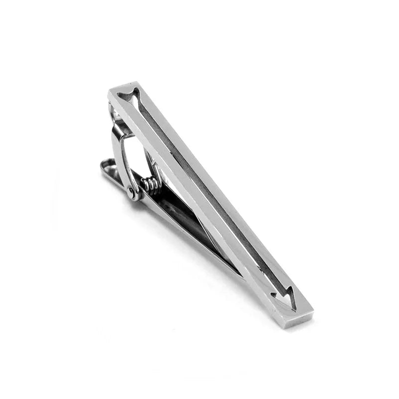 Polished Silver Arrow Motif Tie Clip