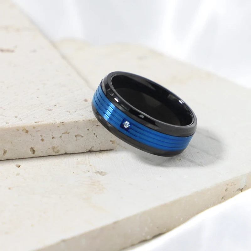 Silver with Crystal Facet-Cut Ring