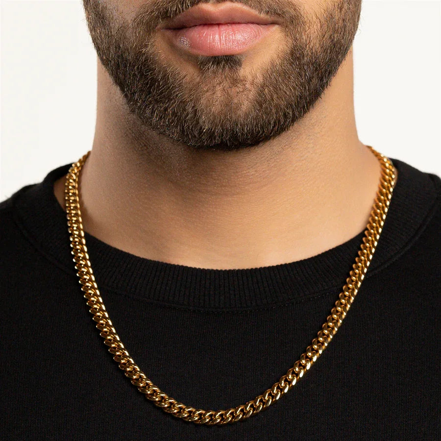 Men's Polished Miami Cuban Link Chain Necklace