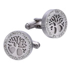 Men's Tree of Life Crystal Cufflinks for Suit Shirts