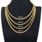Polished Gold Silver Franco Chain Necklace for Men