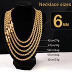 Gold Twisted Rope Chain with CZ Pave Clasp