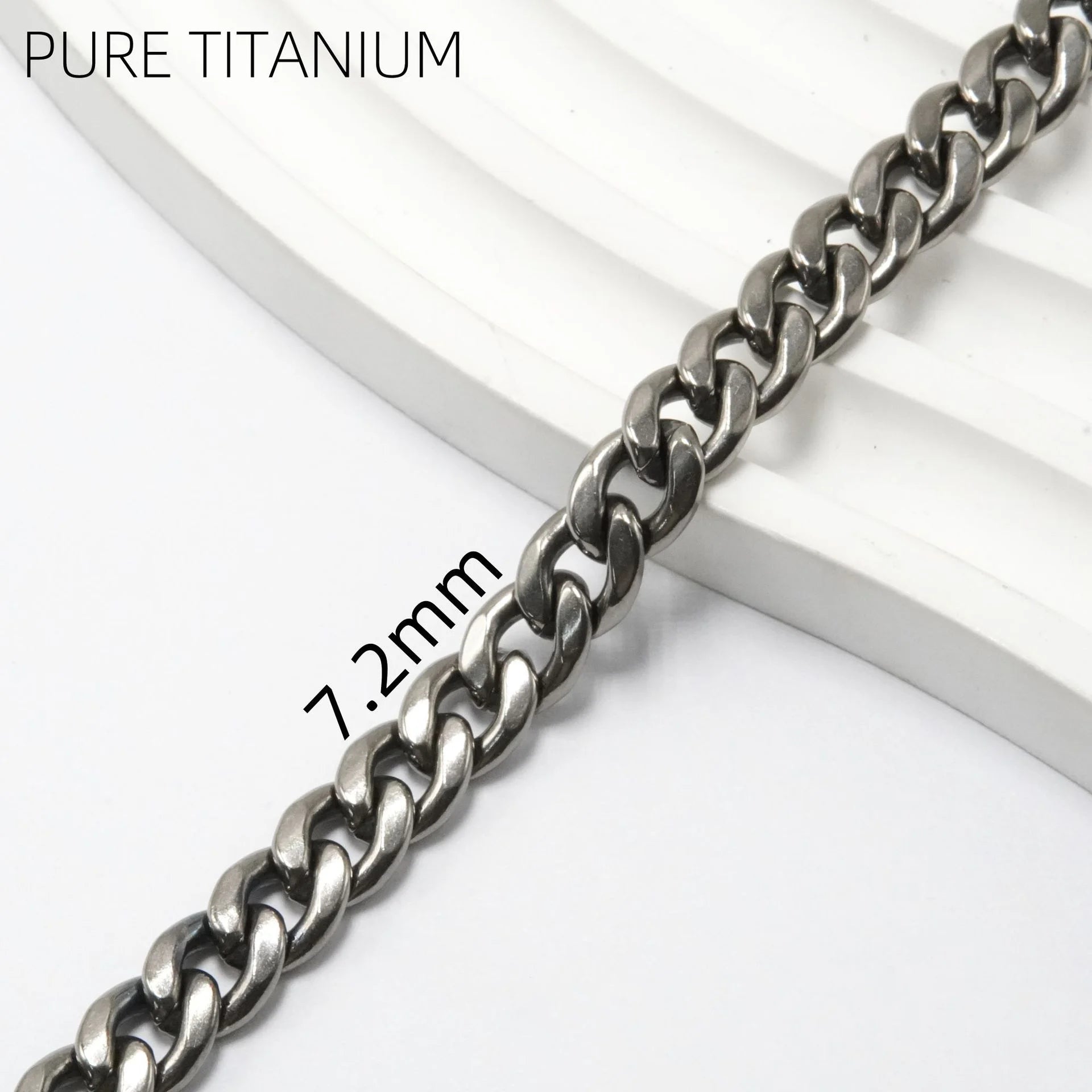 Pure Titanium Miami Cuban Link Chain Necklace