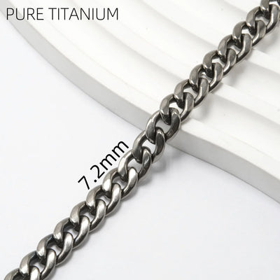 Pure Titanium Cuban Link Necklace 7.2mm