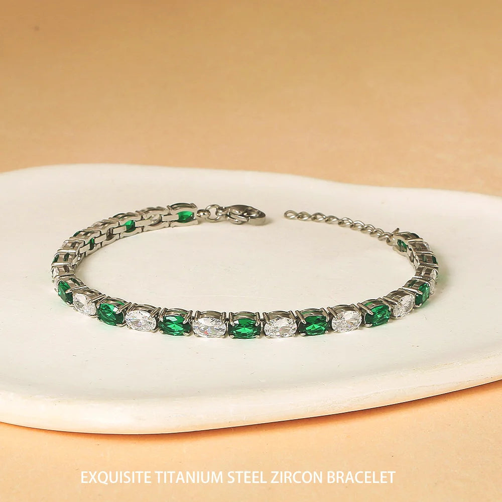 Gold Zircon Tennis Bracelet