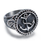 Silver-Tone Anchor Command Ring