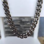 Polished Miami Cuban Curb Link Titanium Chain Necklace
