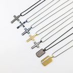 Classic Polished Steel Cross Necklace