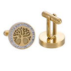 Men's Tree of Life Crystal Cufflinks for Suit Shirts