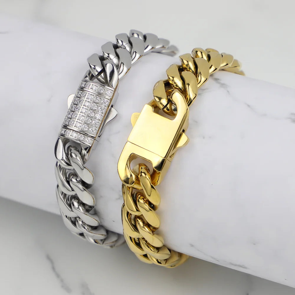 Chunky Miami Cuban Link Bracelet with Polished Finish