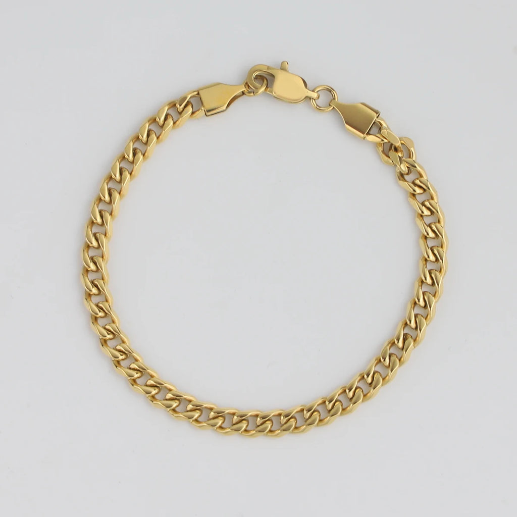 Gold Plated Stainless Steel Miami Cuban Link Bracelet