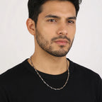 Polished Twisted Link Gold & Silver Chain Necklace