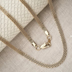 Gold Woven Mesh Chain Lobster Clasp