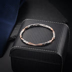 Two-Tone Stainless Steel Rose Gold Link Bracelet