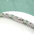 Two-Tone Oval Round Cubic Zirconia Tennis Bracelet