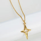Gold Plated 316L Stainless Steel Star Pendant Necklace