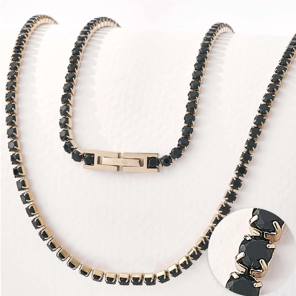 Gold Plated CZ Tennis Chain Necklace for Men