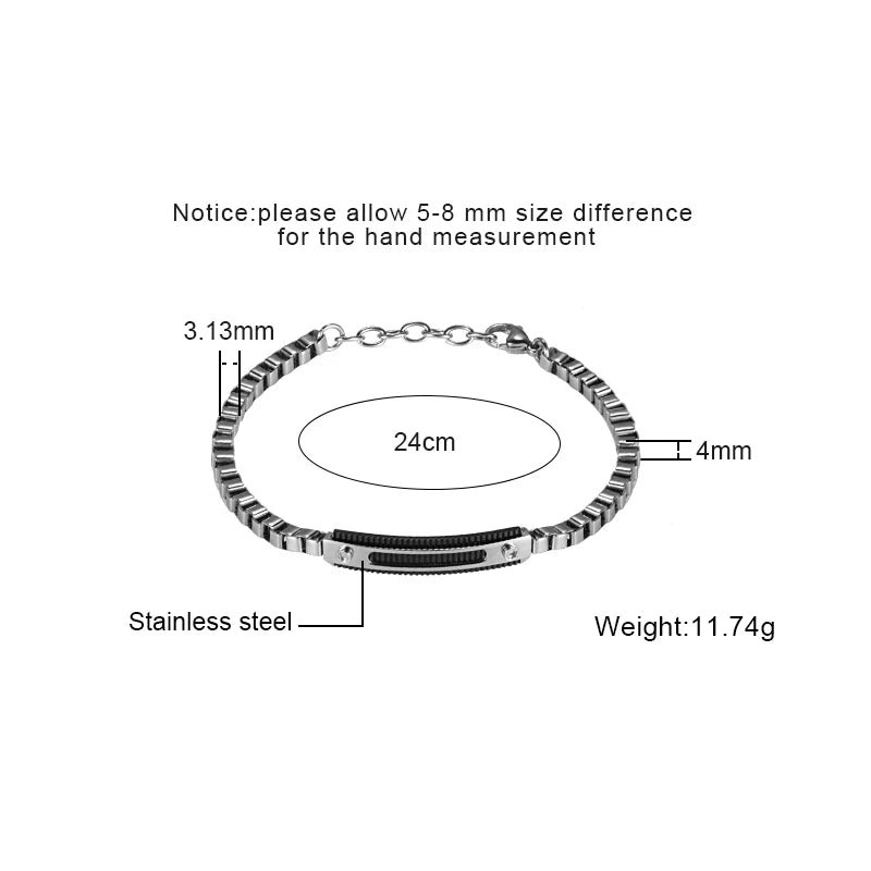 Silver-Tone Box Link Bracelet II