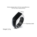 Geometric Hexagon Flat Top Stainless Steel Signet Ring