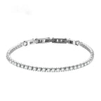 Silver-Tone Zircon Tennis Bracelet