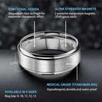 Men's Two-Tone Brushed Titanium Magnetic Therapy Ring