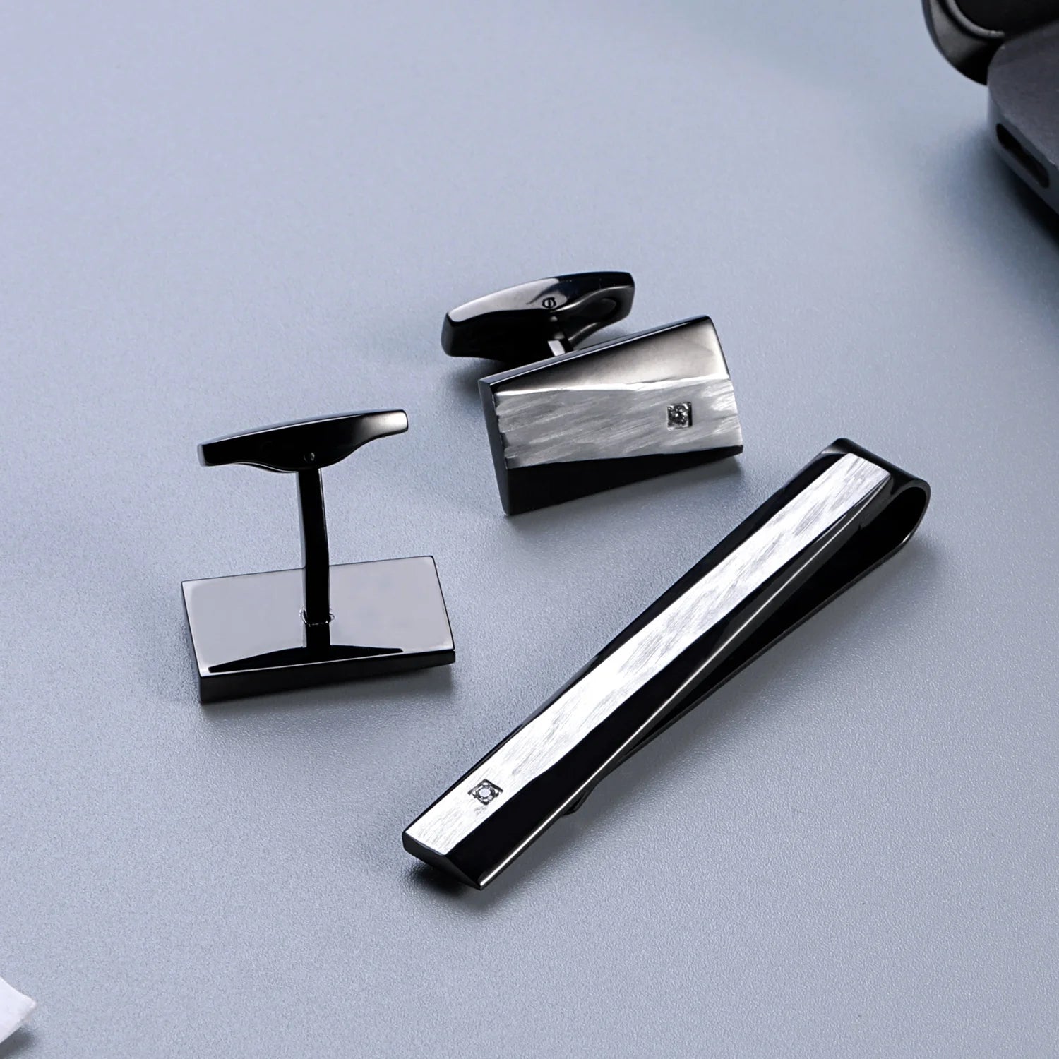 Silver-Tone Bold Round Cufflinks