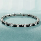 Two-Tone Oval Round Cubic Zirconia Tennis Bracelet