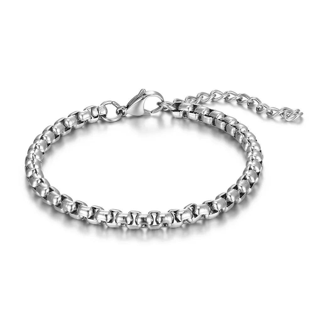 Silver-Tone Box Link Bracelet