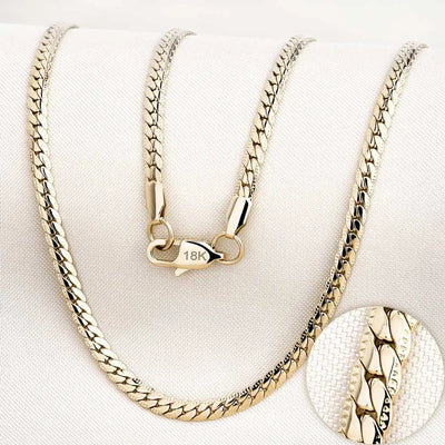 18K Gold Plated Flat Cuban Chain