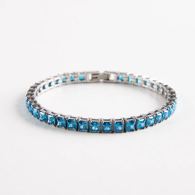 Stainless Steel Square Cut Tennis Bracelet