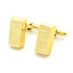 Gold Bar Novelty Cufflinks for Business Suit Shirts