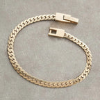 Gold Tone Polished Serpentine Chain Bracelet