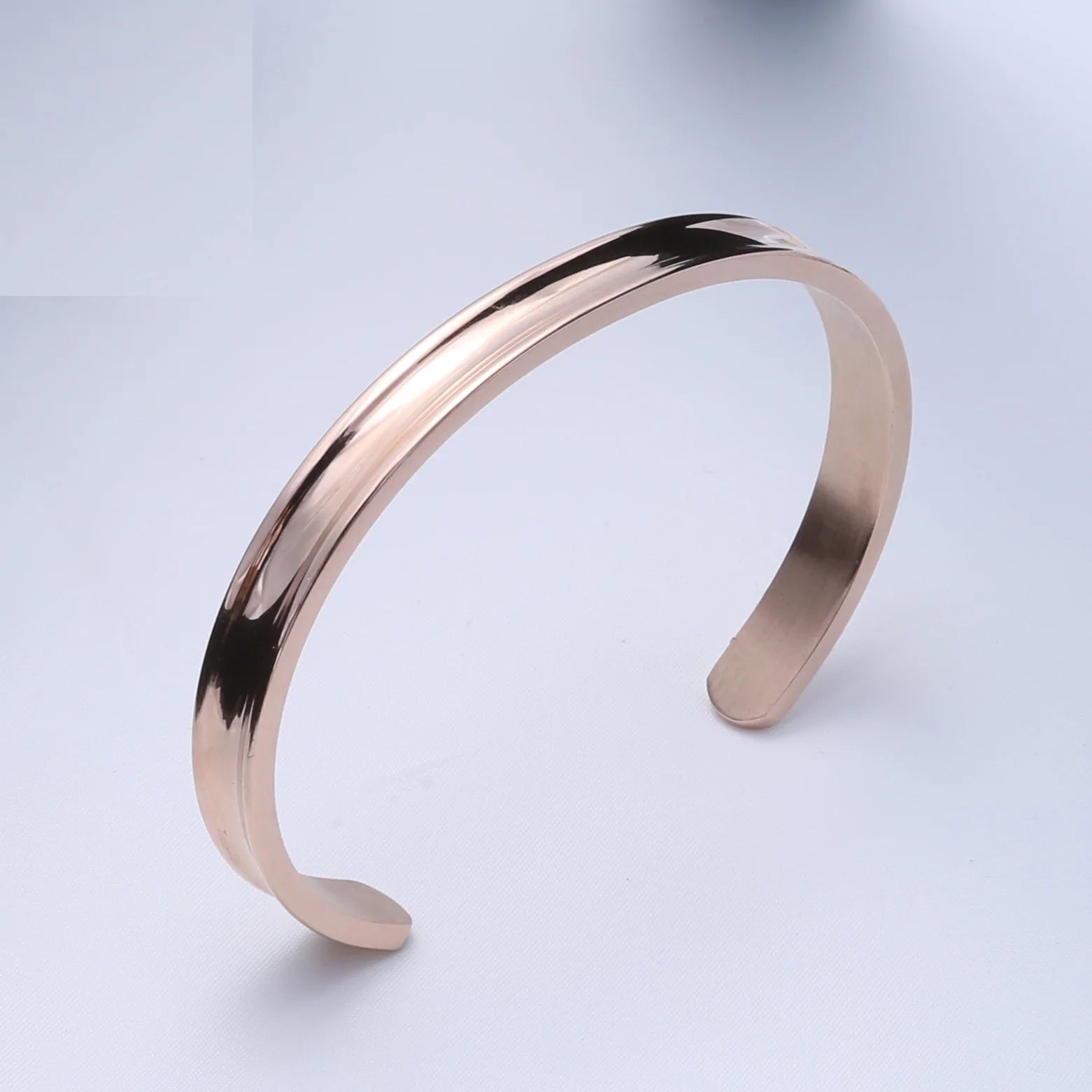 Gold Grooved Cuff Bracelet