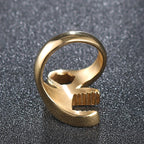 Gold Spanner Tool Ring