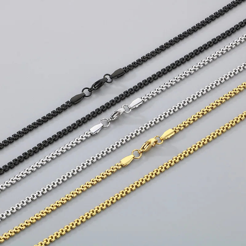 Durable Rounded Box Link Chain Necklace