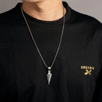 Men's Arrowhead Pendant Box Chain Necklace