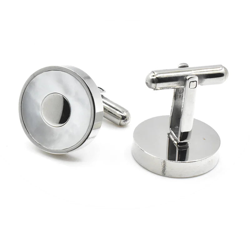 Silver-Tone Mother-of-pearl Cufflinks