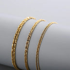 Gold-Plated 18K Twisted Singapore Chain Necklace
