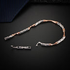 Two-Tone Stainless Steel Rose Gold Link Bracelet